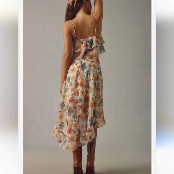 Anthropologie High Low Floral Ruffle Dress - Picture 4 of 9